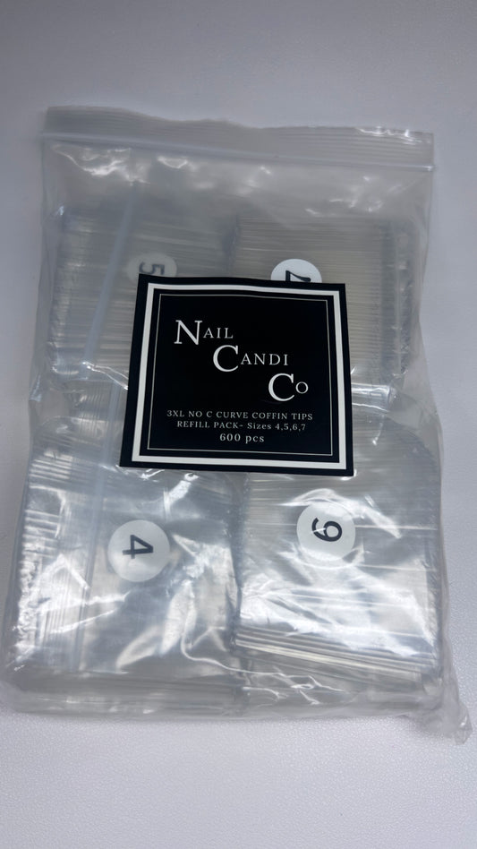 3XL Coffin Tips - No C-curve  (4,5,6,7 RefillPack)